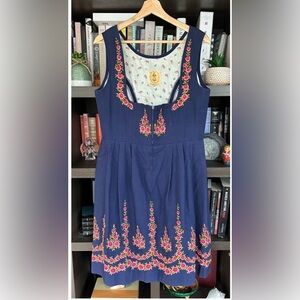 Vintage Frachten-Modell-Dirnde Women's German Oktoberfest Dress Blue/Pink 46 XL